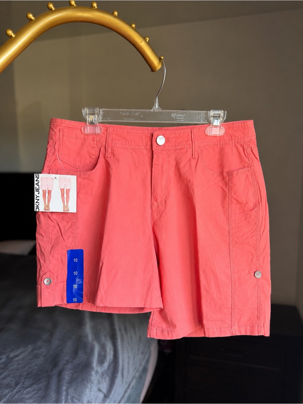 NWT DKNY Coral Convertible Roll Tab Shorts Size 10